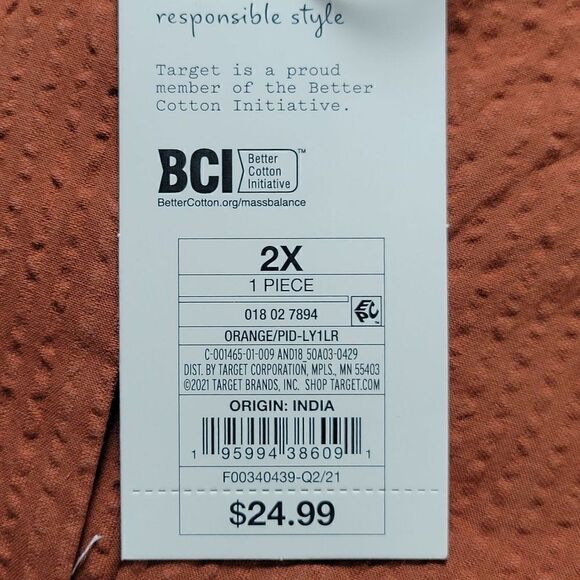 A New Day Split Neck Button Down Blouse Sz 2X - Picture 8 of 9